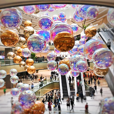 decoração de bolas de espelho inflável para mics shopping em taiuan, província de shanxi